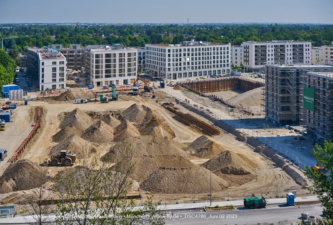 02.06.2023 - aktuelle Fotos von der Baustelle Alexisquartier in Neuperlach in München 02.06.2023 - aktuelle Fotos von der Baustelle Alexisquartier in Neuperlach in München